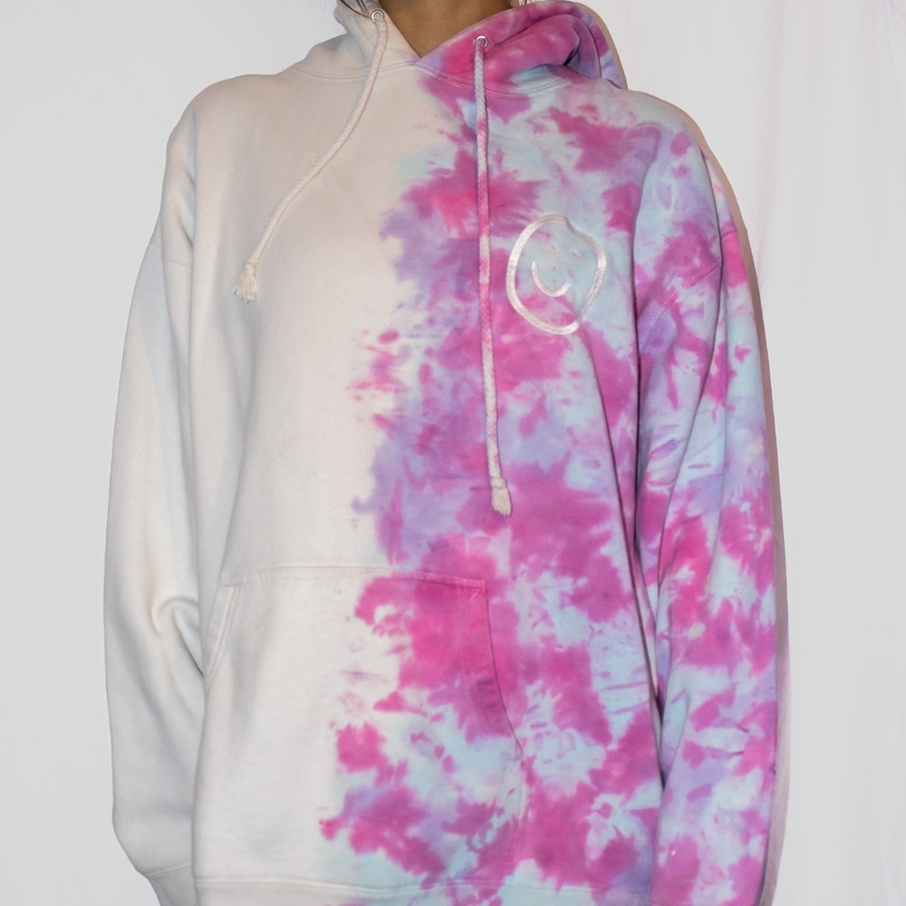 THE HAPPINESS project pink split dye hoodie